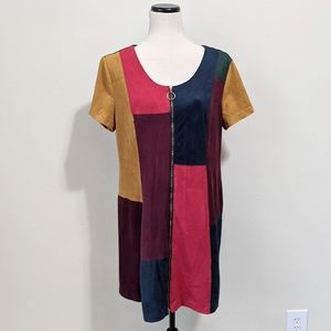 Cato Retro Color Block Zip Dress